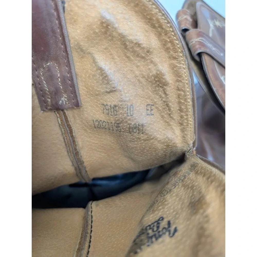 Tony Lama‎ Brown western cowboy boots square toe model 7916 sz 10 EE